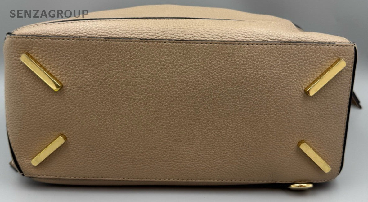 Loewe Puzzle MM Shoulder Bag Crossbody Brown Gold Used Women Classic