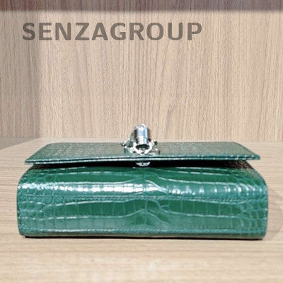 YSL Saint Laurent Small Kate Tassel Chain Crossbody Bag Green Silver