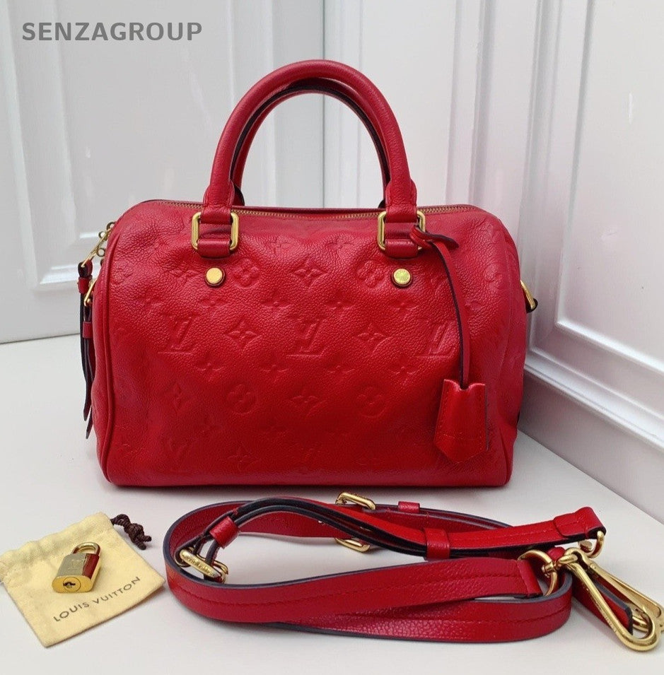Louis Vuitton speedy25 Handbag Shoulder Crossbody Bag Women Red