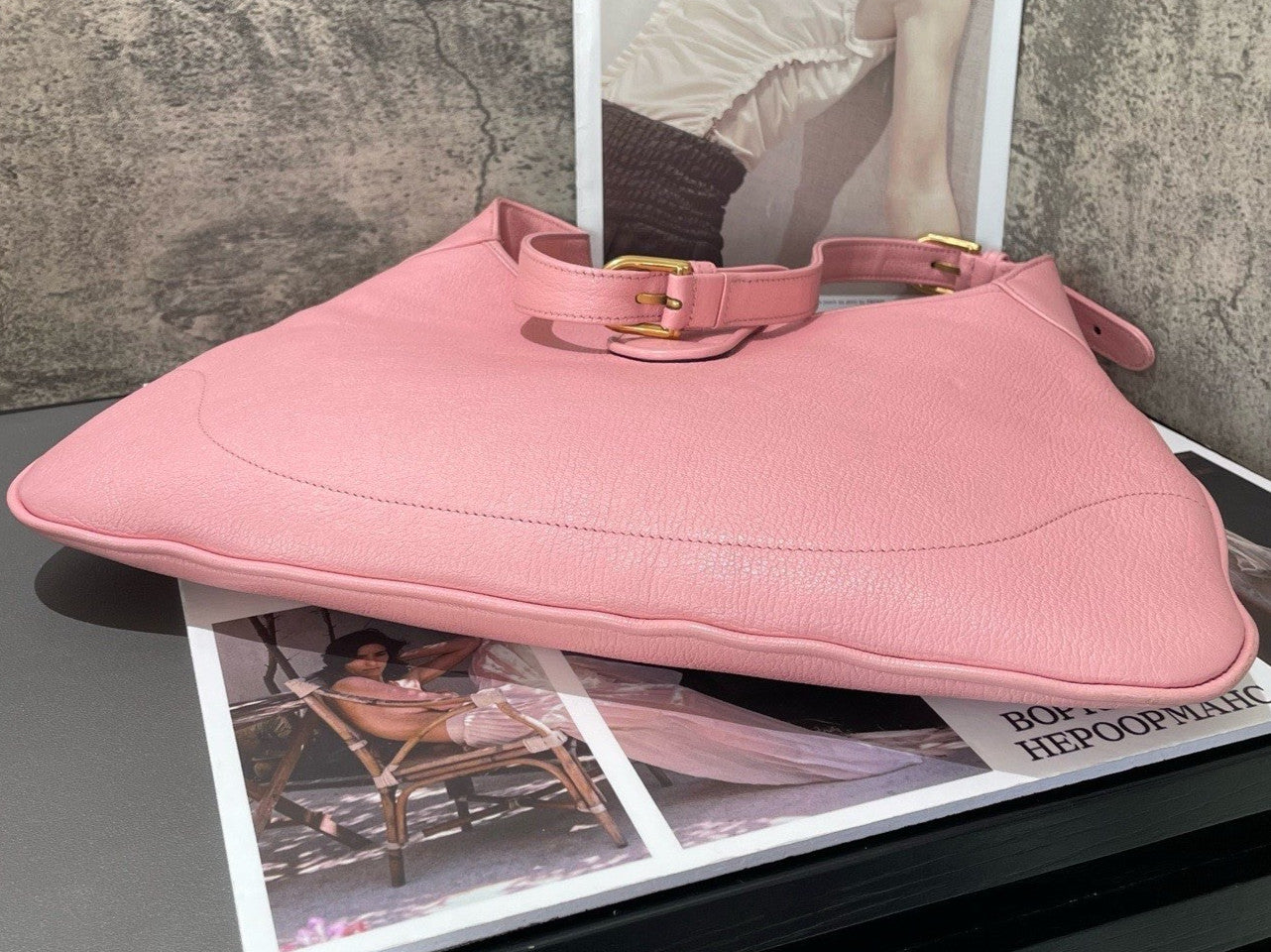 Gucci Aphrodite MM Hobo Shoulder Bag Pink Gold Women Classic Fashion