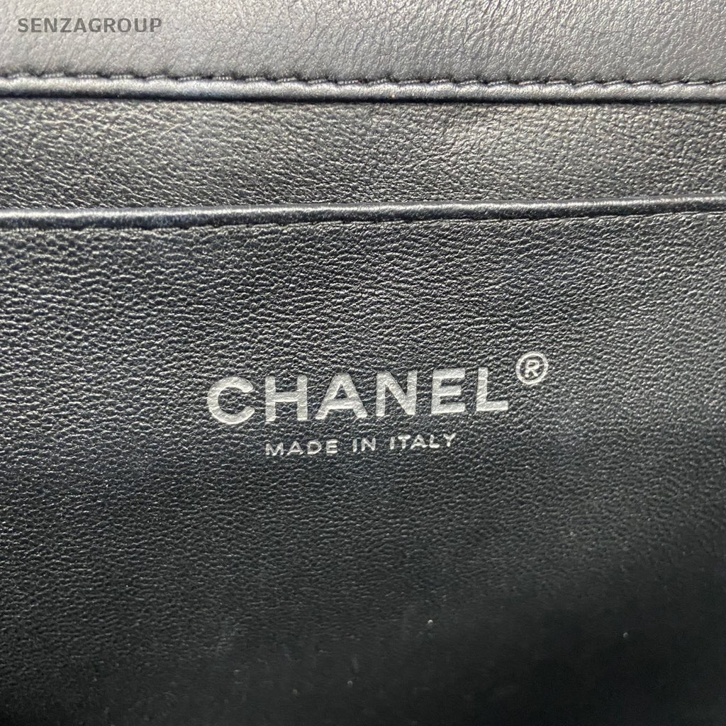 CHANEL Timeless Diamond pattern Vintage Chain Shoulder bag Black Silver Women