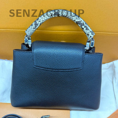 Louis Vuitton Capucines MM Black Silver Handbag Shoulder Bag Classic Women