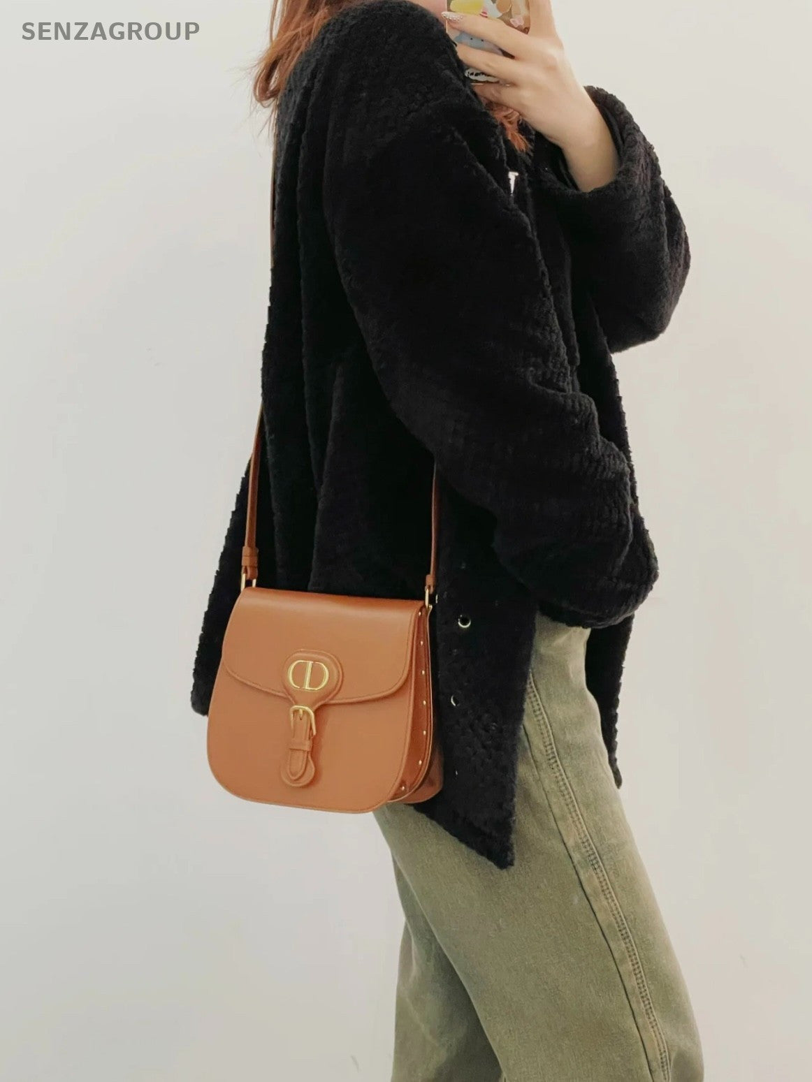 Christian Dior Bobby Frame Brown Gold Shoulder bag Crossbody Almost Brand NEW
