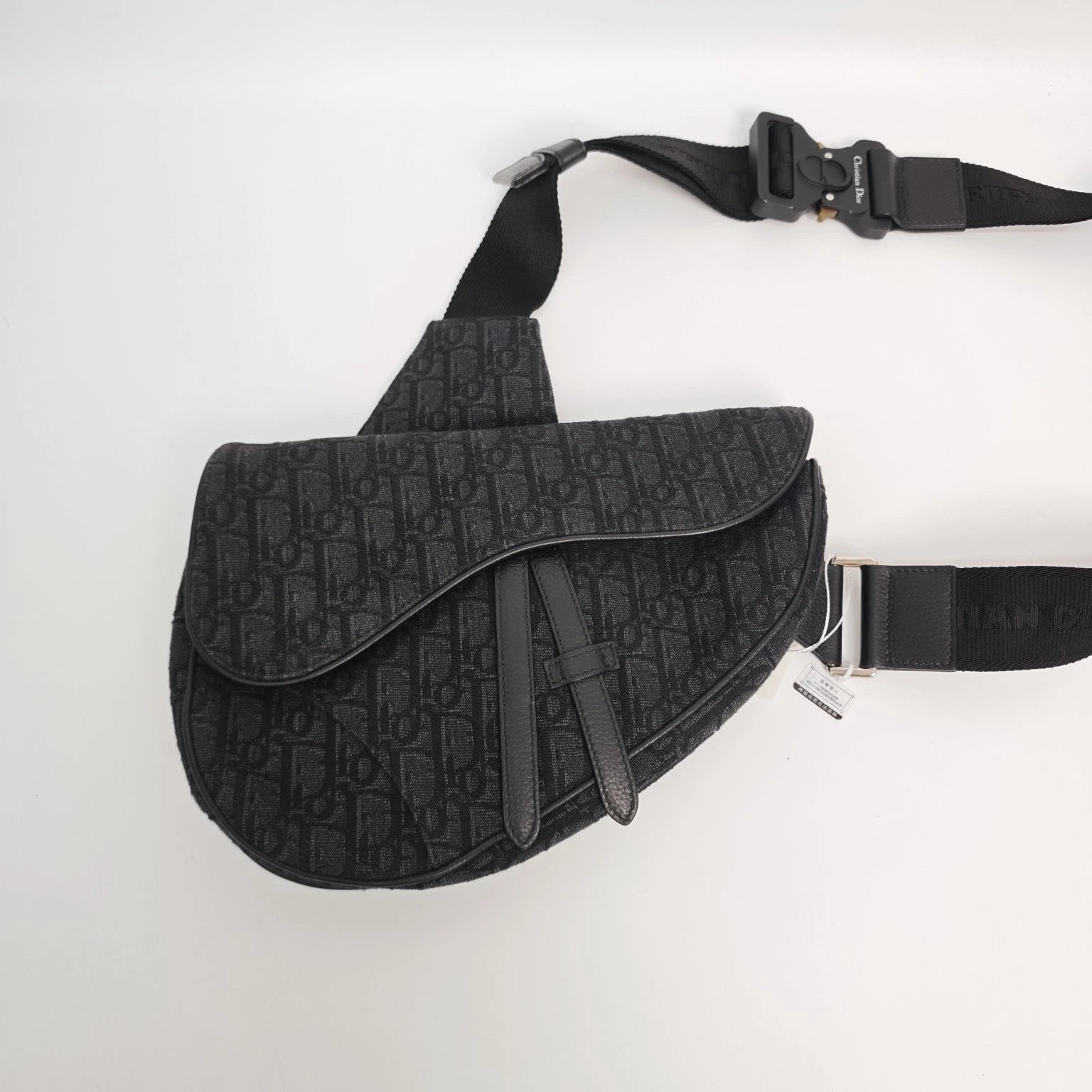 Dior Monogram Canvas Embroidered Saddle Shoulder Crossbody Bag Women