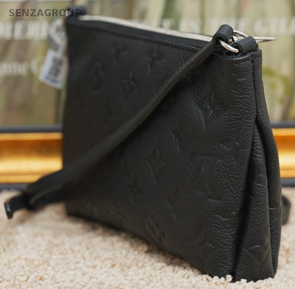 Louis Vuitton Pallas Clutch Black Monogram Empreinte Shoulder bag Crossbody