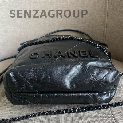 Chanel 22 Bag Mini 24P So Black Chain Shoulder Bag Classic Women's