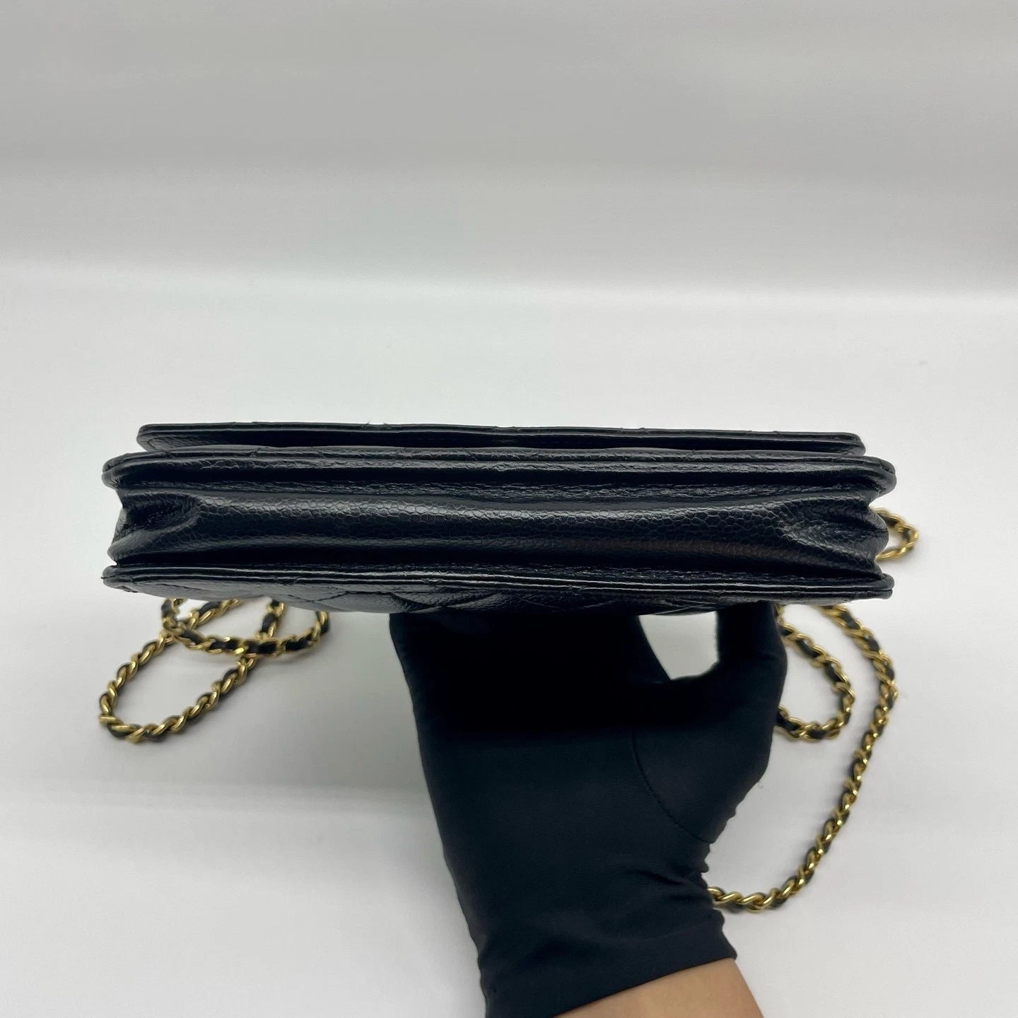 CHANEL Black Leather WOC Crossbody Bag For Women