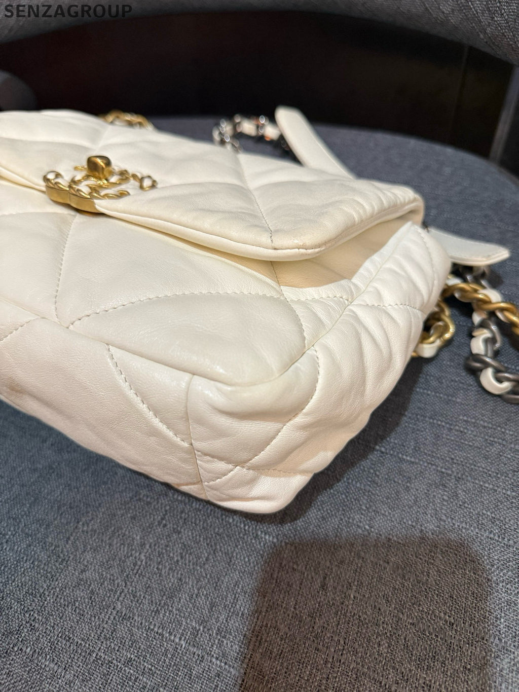 Chanel 19 Small Quilted Lambskin Chain Shoulder Crossbody Bag Women