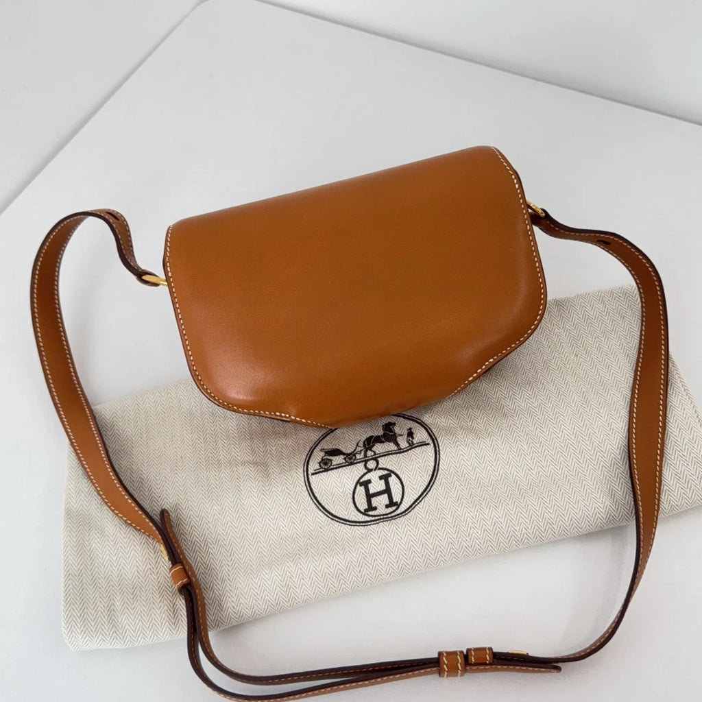 Hermes Cherche Midi18 Mini Butler Shoulder Bag Crossbody Brown Gold Hardware