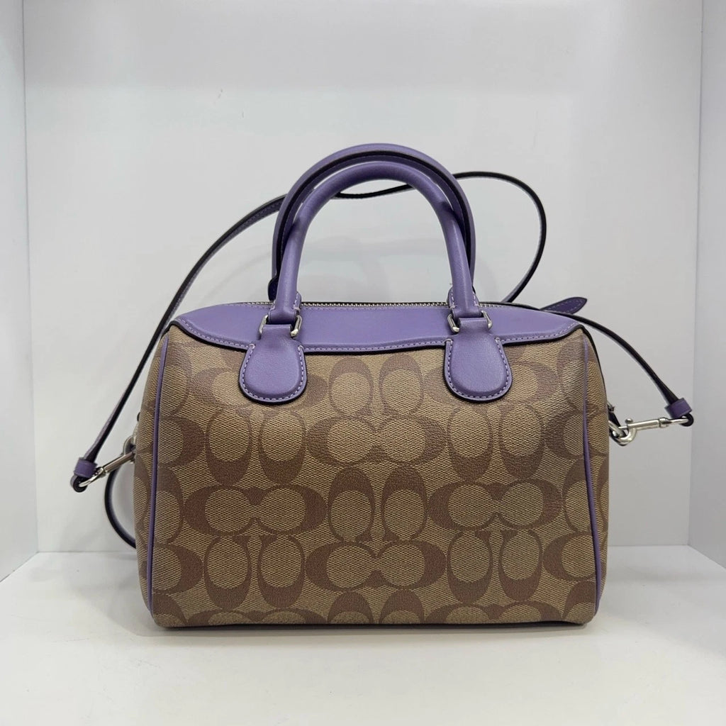 COACH Bennett 23 Boston Handbag Shoulder Crossbody Women Brown Purple