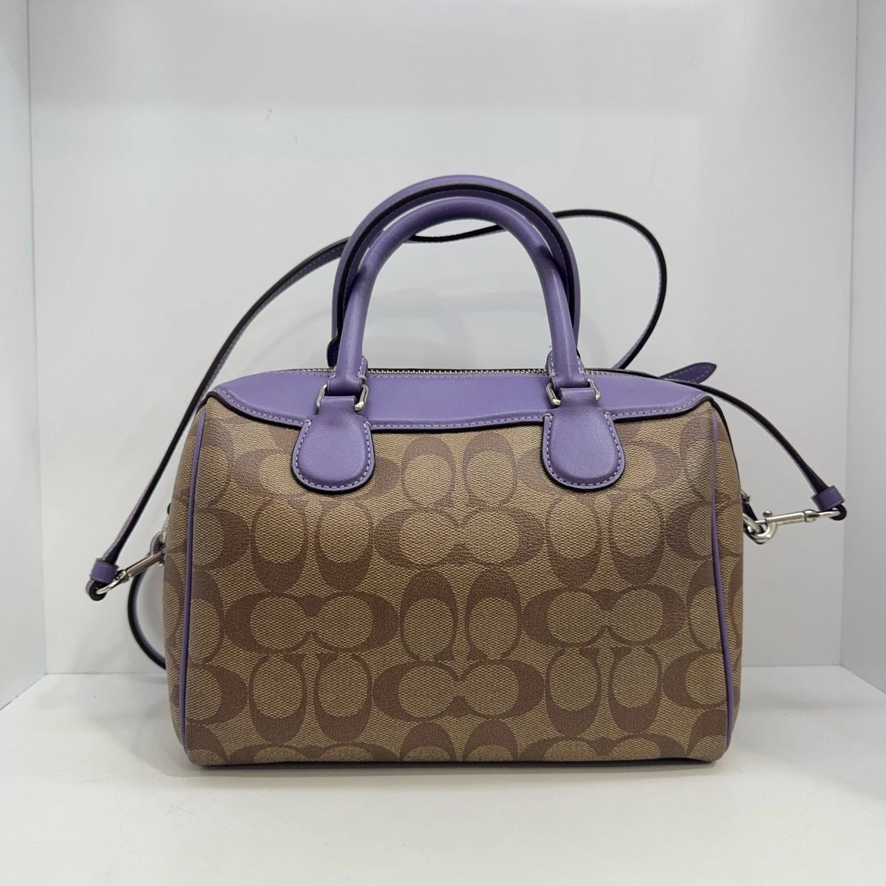 COACH Bennett 23 Boston Handbag Shoulder Crossbody Women Brown Purple