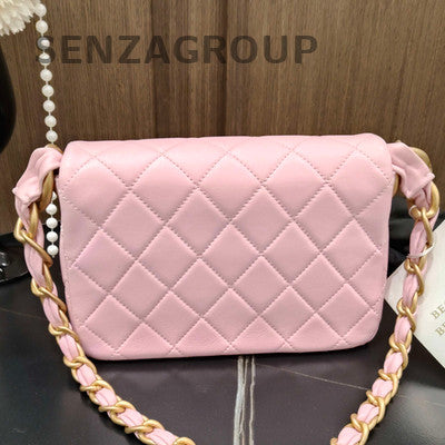 Chanel Quilted Pink Gold Chain Hobo Shoulder Bag - Classic & Fashionable
