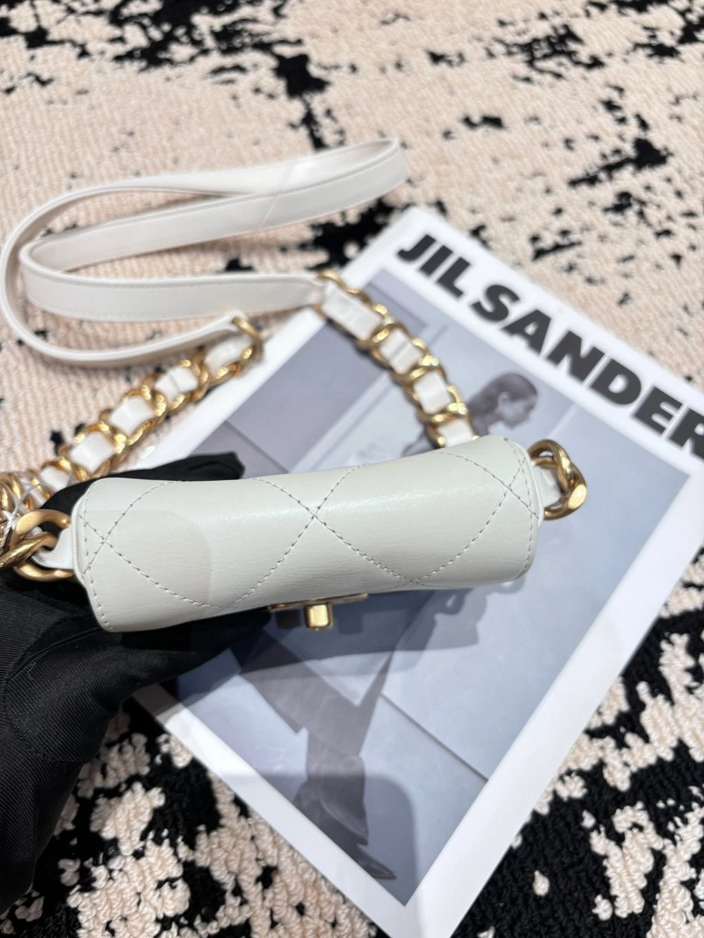 CHANEL White Mini Square Flap Crossbody Bag For Women