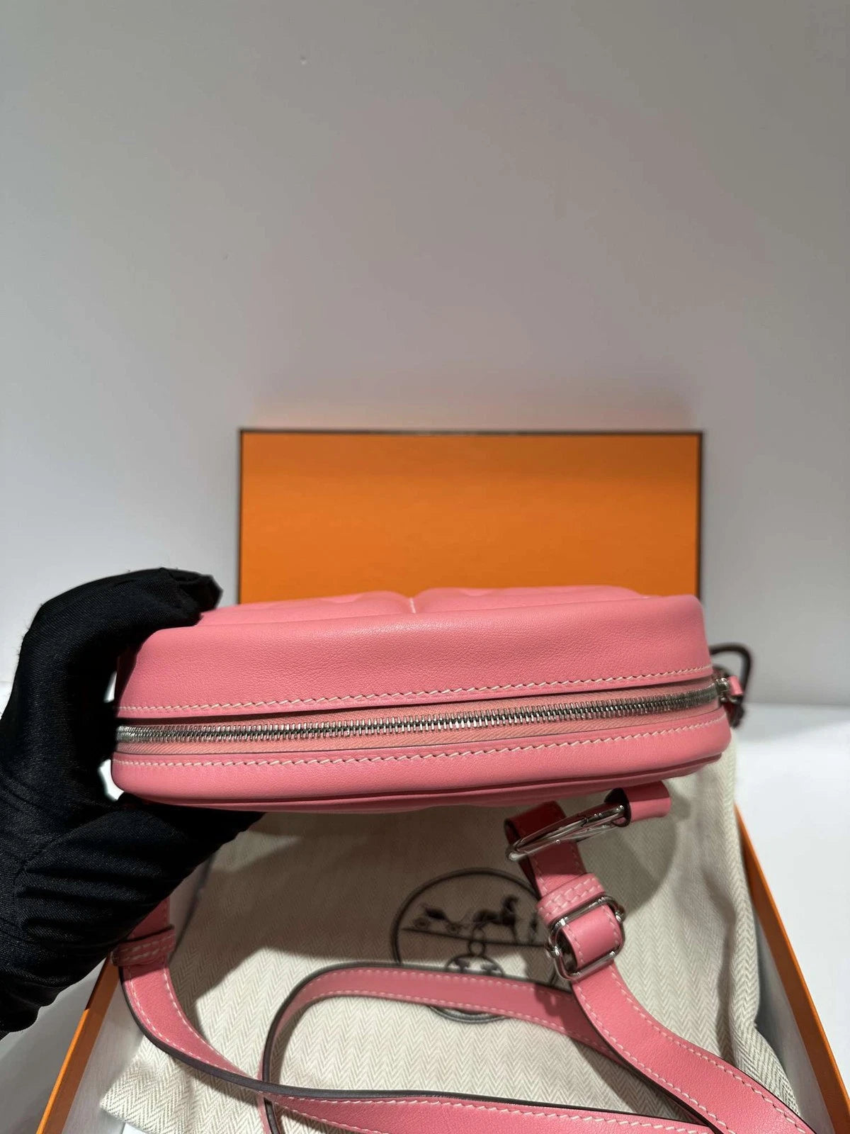 Hermes In The Loop Pink Leather Waist Bag For Women