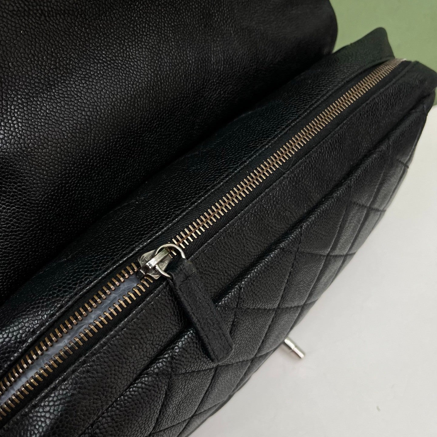 Chanel Classic Flap Chain Shoulder Bag Crossbody Diamond Black Silver Women