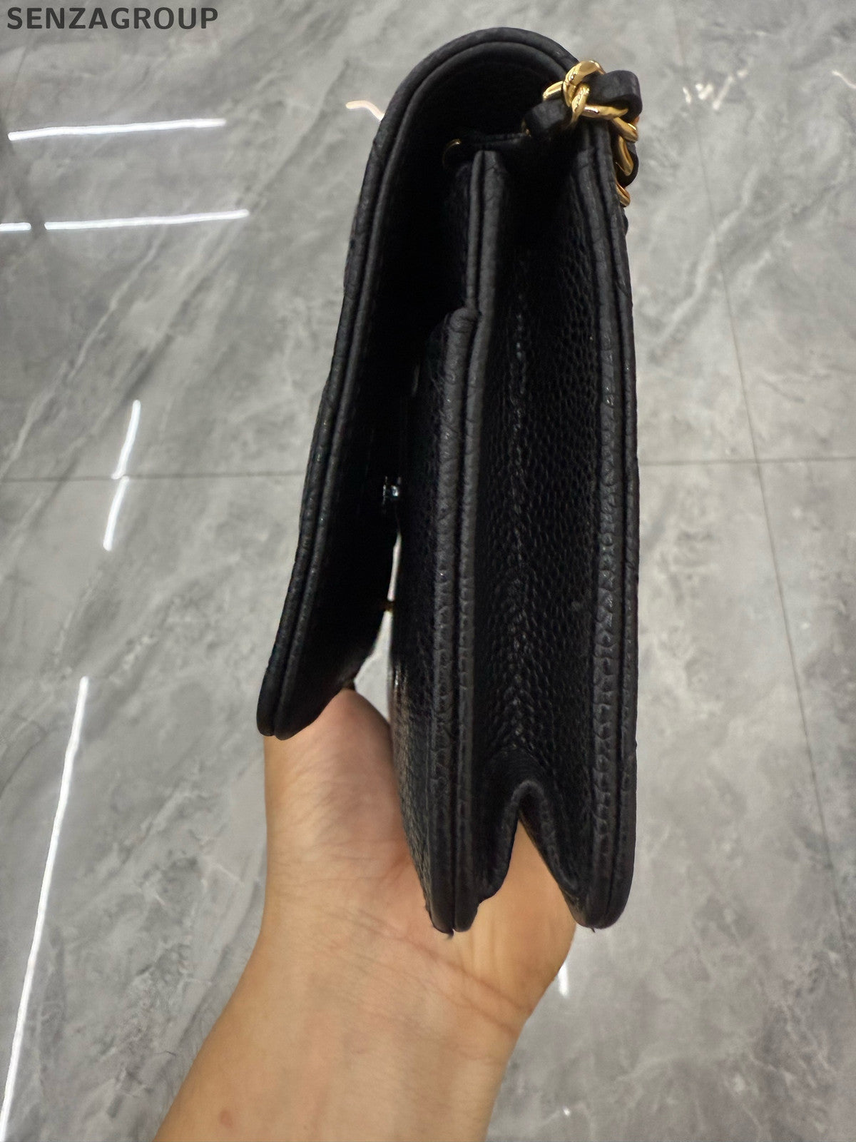 Chanel Black Gold WOC Chain Shoulder Crossbody Bag Classic Fashion Women