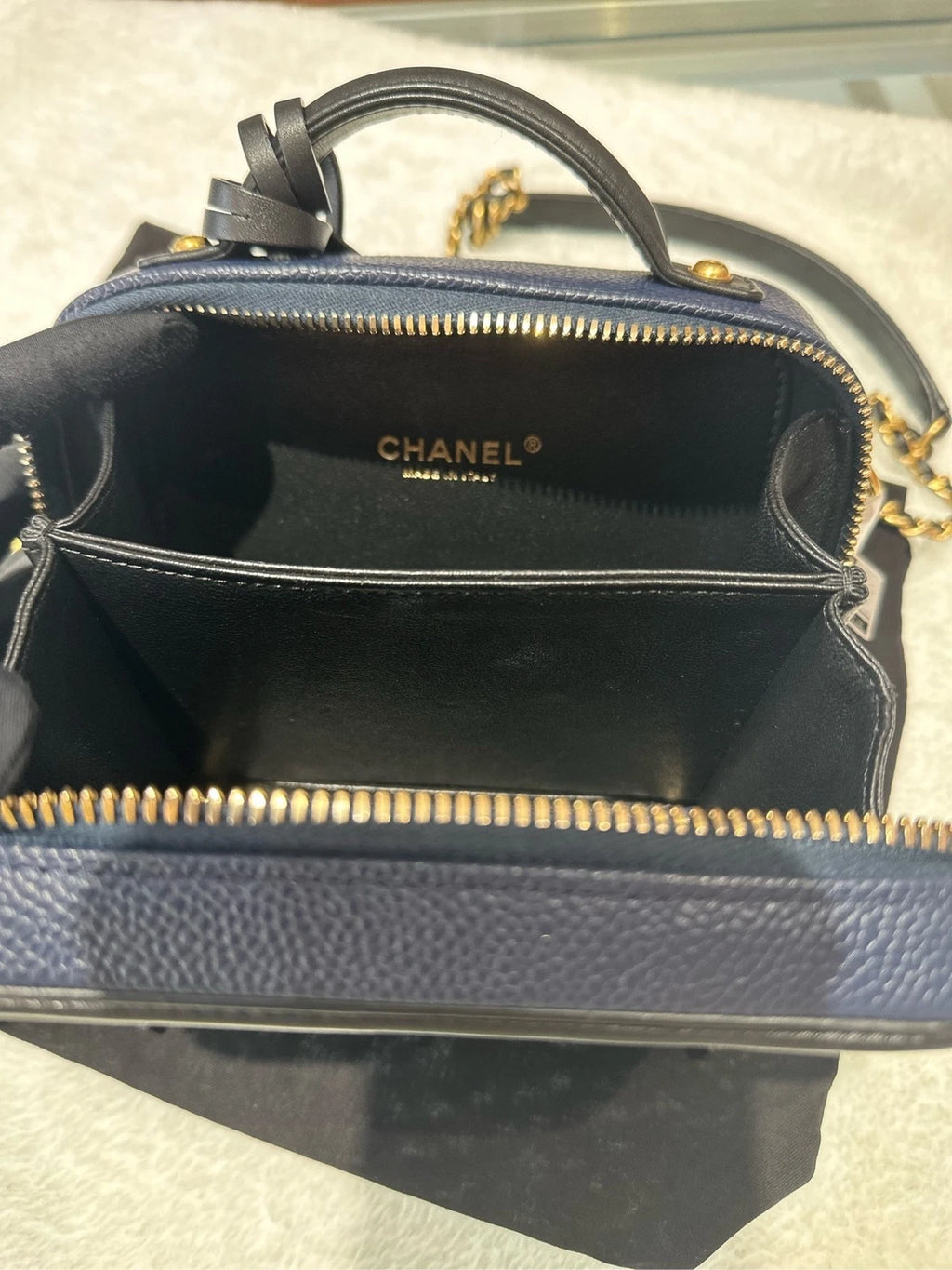 CHANEL Blue Small Camera Bag Handbag Crossbody For Women
