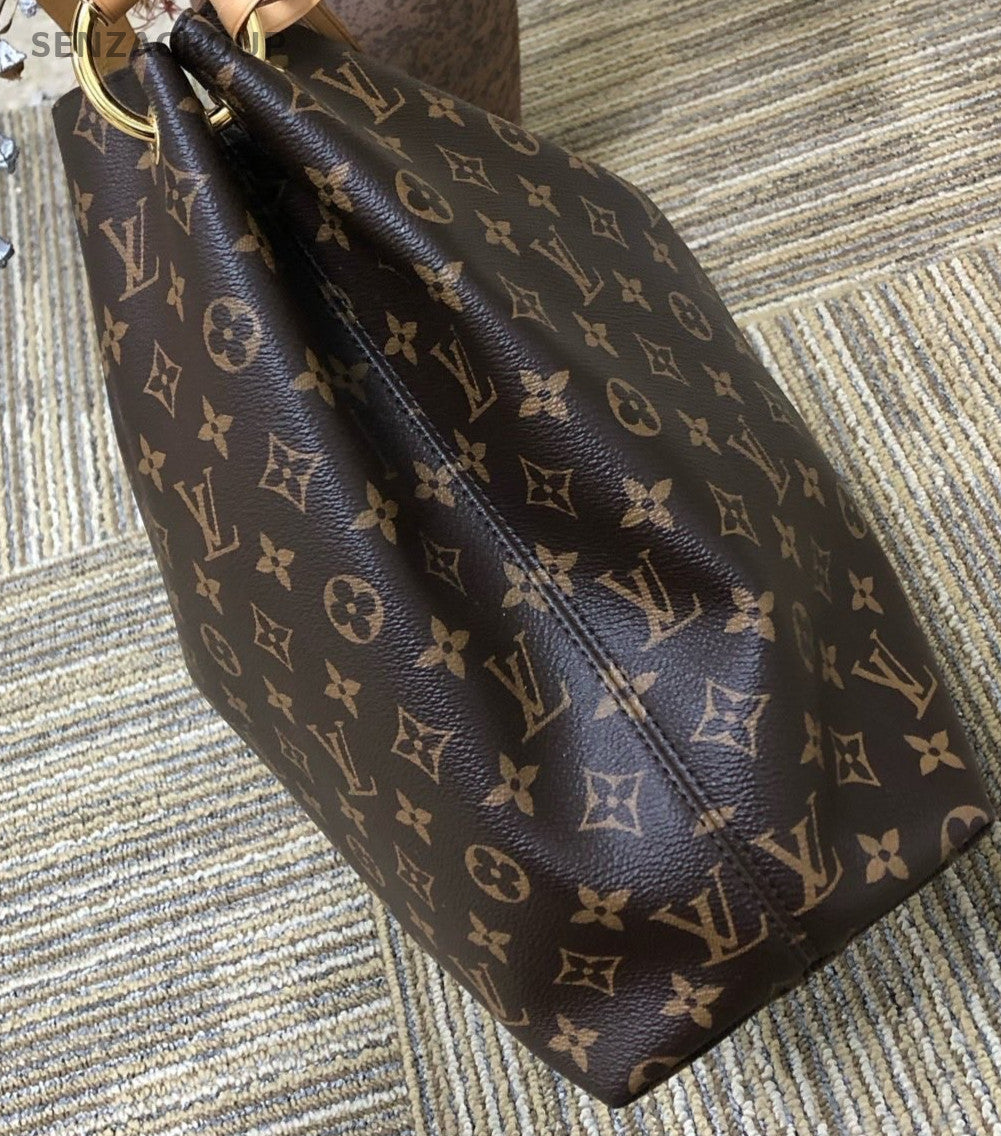 Louis Vuitton Graceful Monogram Tote Shoulder Bag Brown Gold Women Classic
