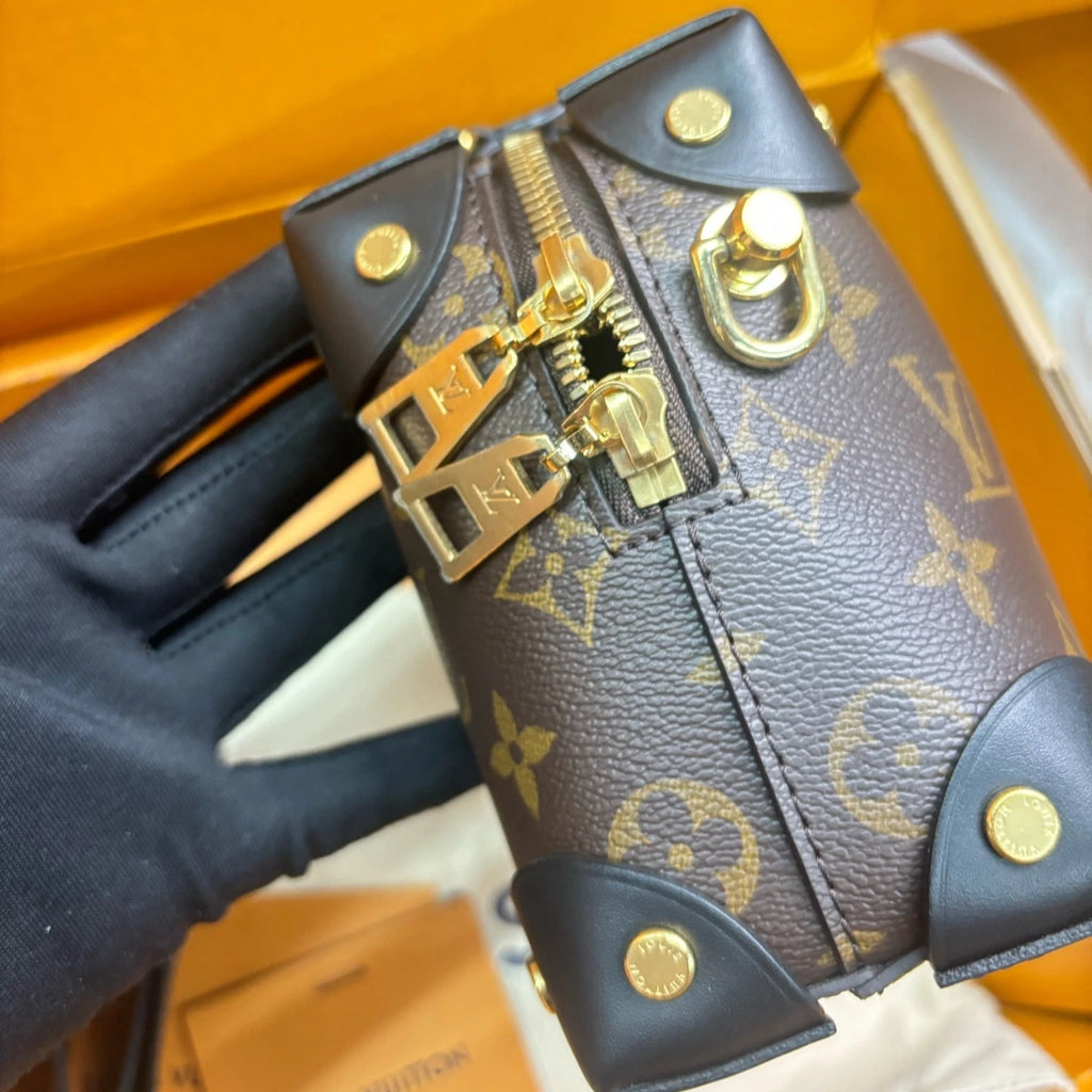 Louis Vuitton Petite Malle Souple Canvas Crossbody Handbag For Women