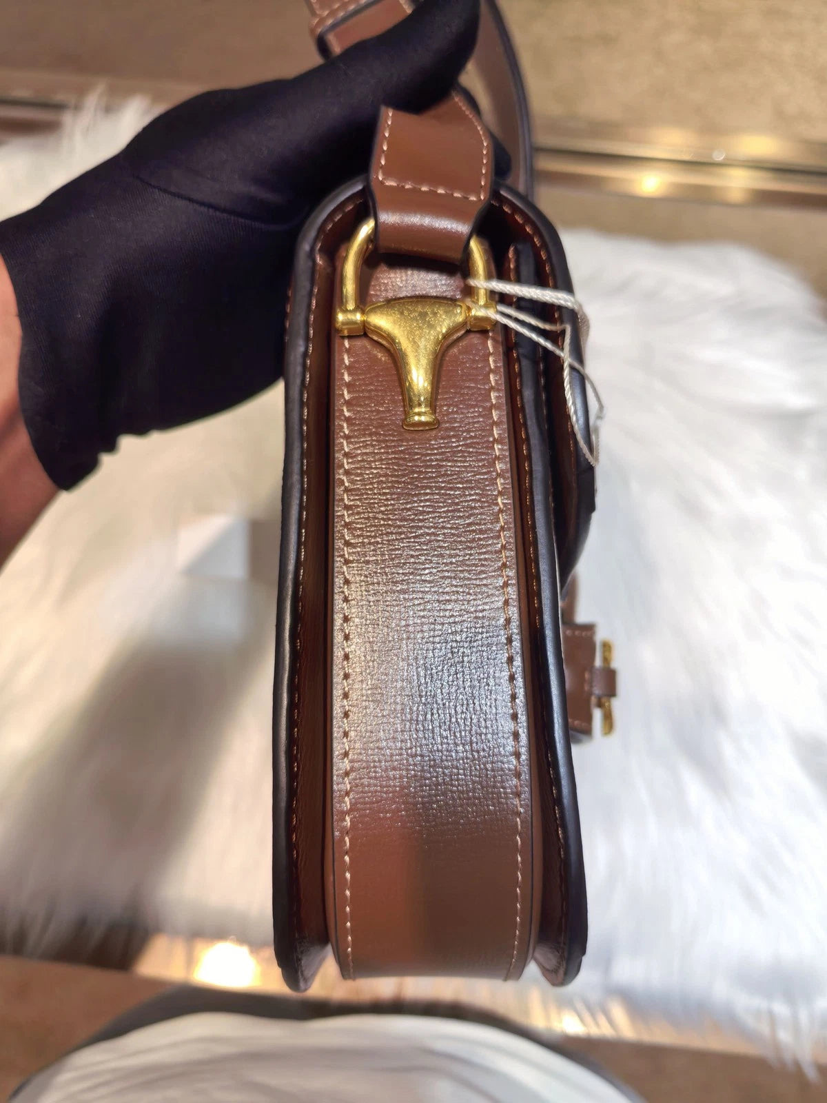 GUCCI 1955 Brown Label Leather Shoulder Bag For Women
