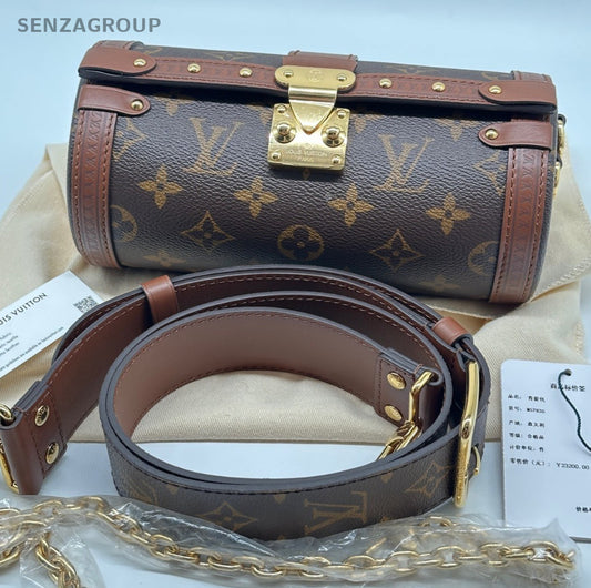Louis Vuitton Papillon Trunk Monogram Crossbody Brown Gold Used Women Classic