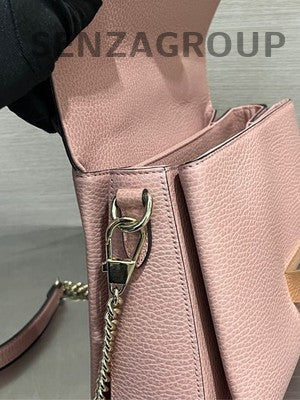 Gucci Messenger Bag Pink Gold Buckle Leather Women's Shoulder Crossbody