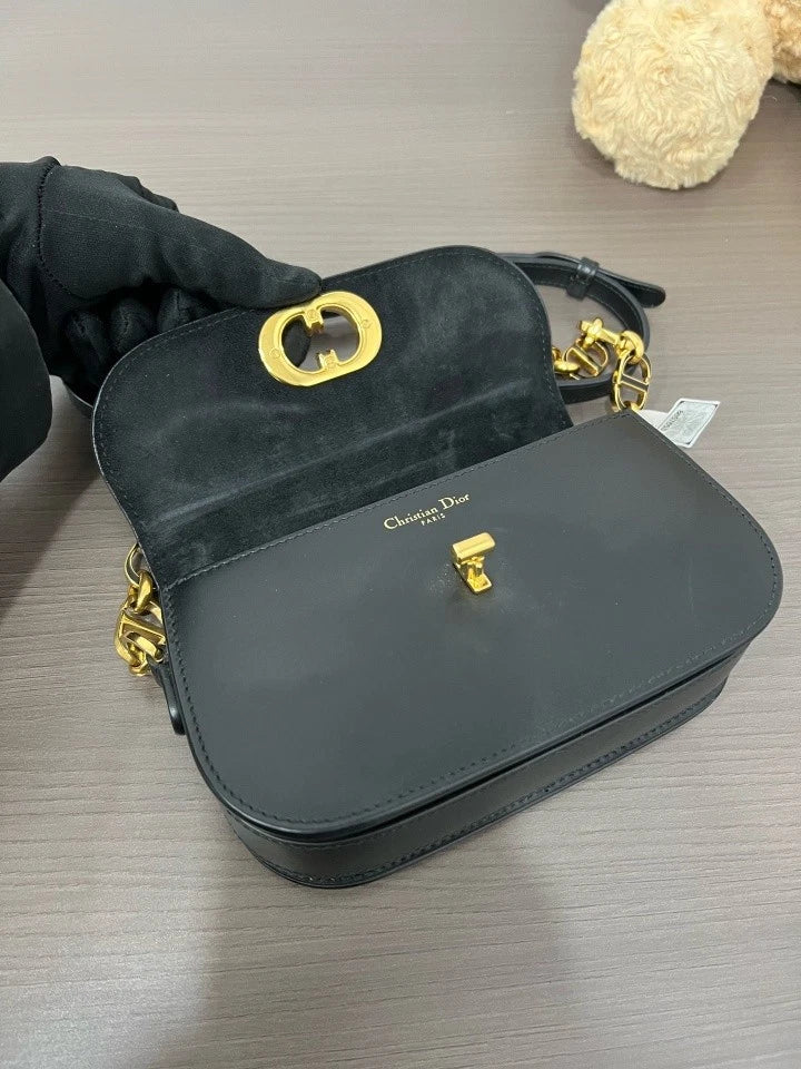 Dior Black Leather Montaigne Avenue30 Shoulder Bag For Women