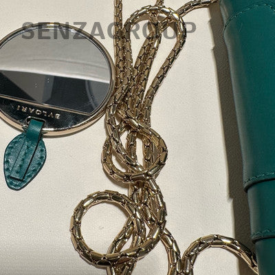 Bvlgari Serpenti Forever Green Leather Chain Shoulder Bag Gold Clasp