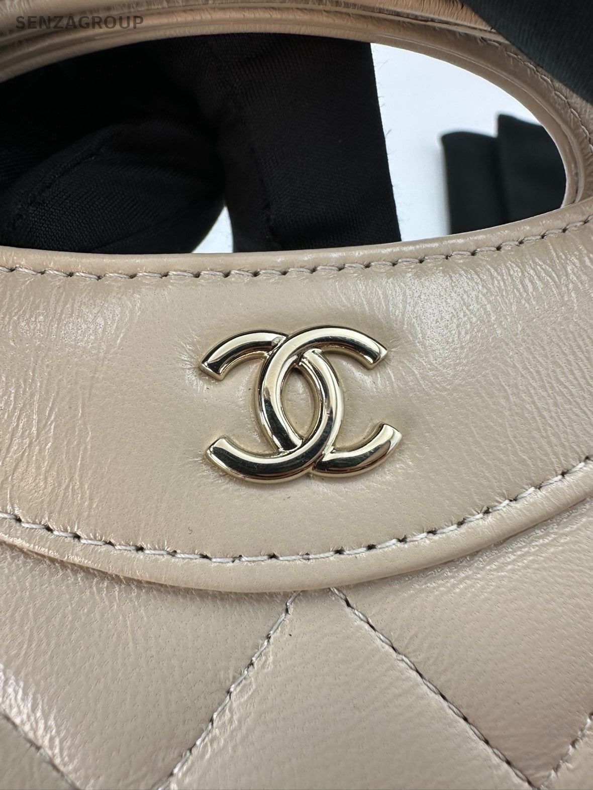 Chanel 31Bag Nano Lambskin Top Handle Shoulder Bag Crossbody Beige Gold Women