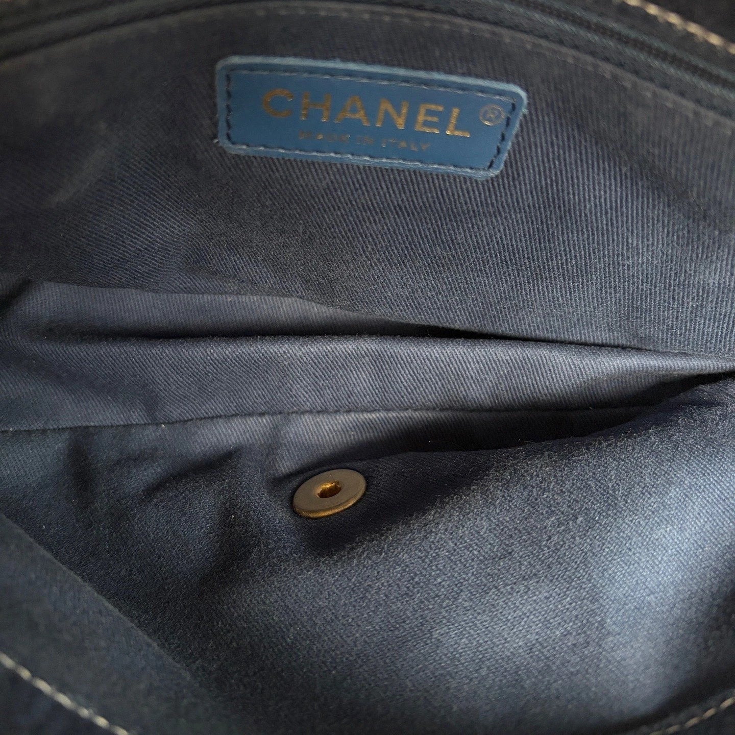 Chanel Classic Flap Denim Chain Shoulder Bag Crossbody Blue Gold Women Diamond