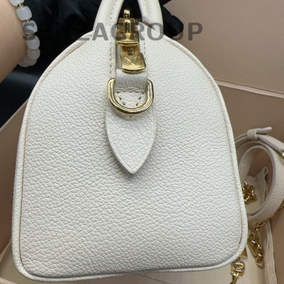 Louis Vuitton Speedy 20 Monogram Handbag Shoulder Bag White Pink