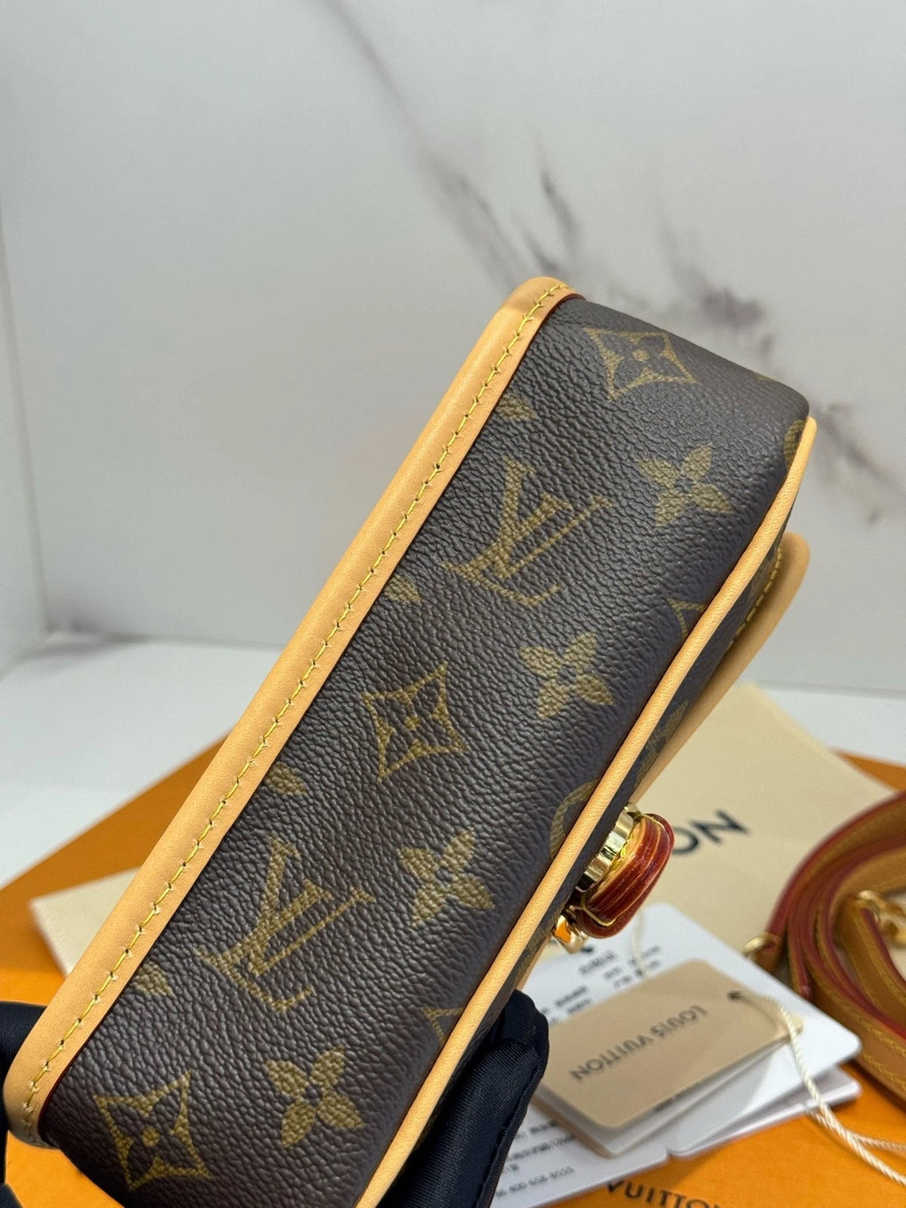Louis Vuitton Canvas Monogram Nano Baguette Crossbody Women