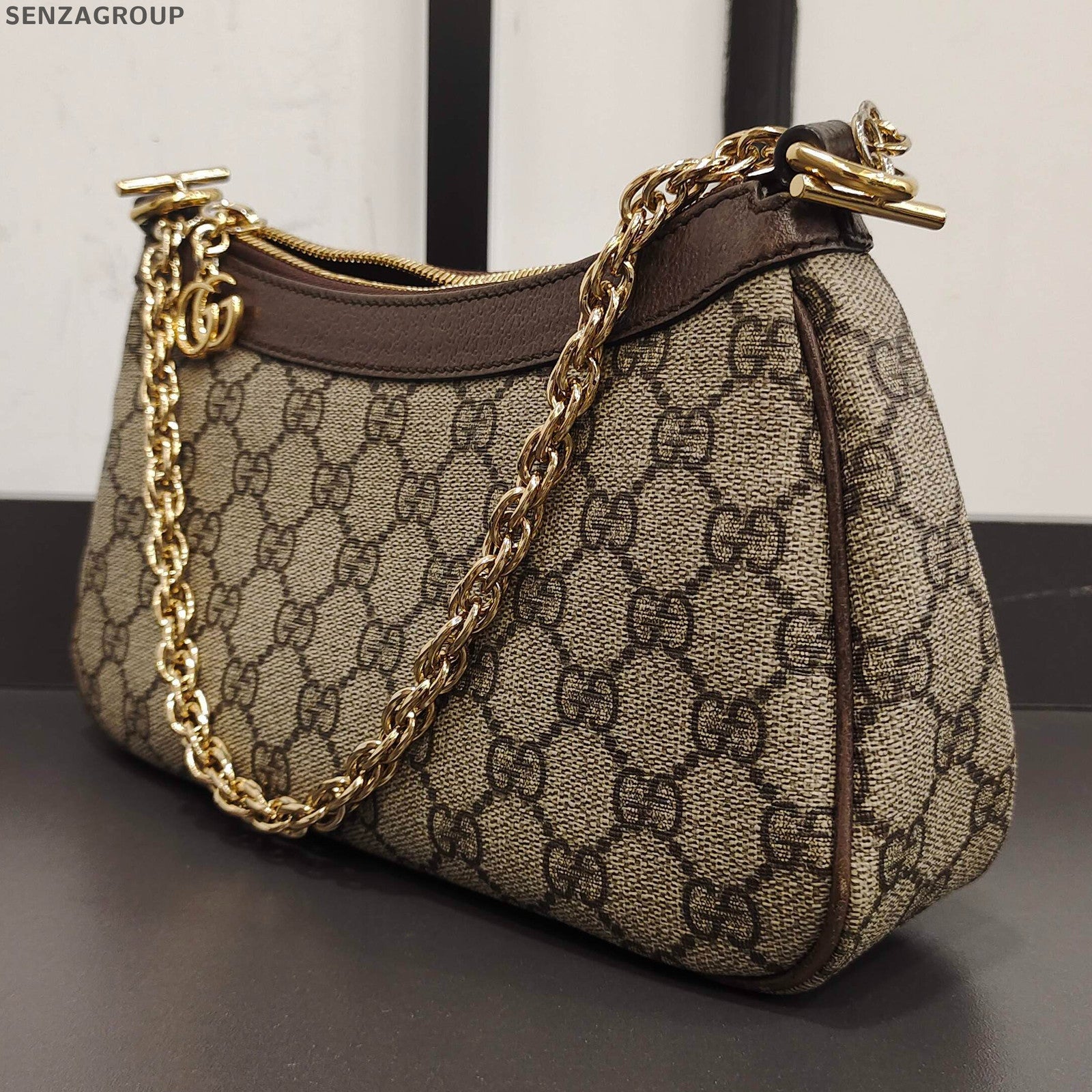 Gucci Ophidia GG Small Brown Beige Shoulder Bag Classic Women