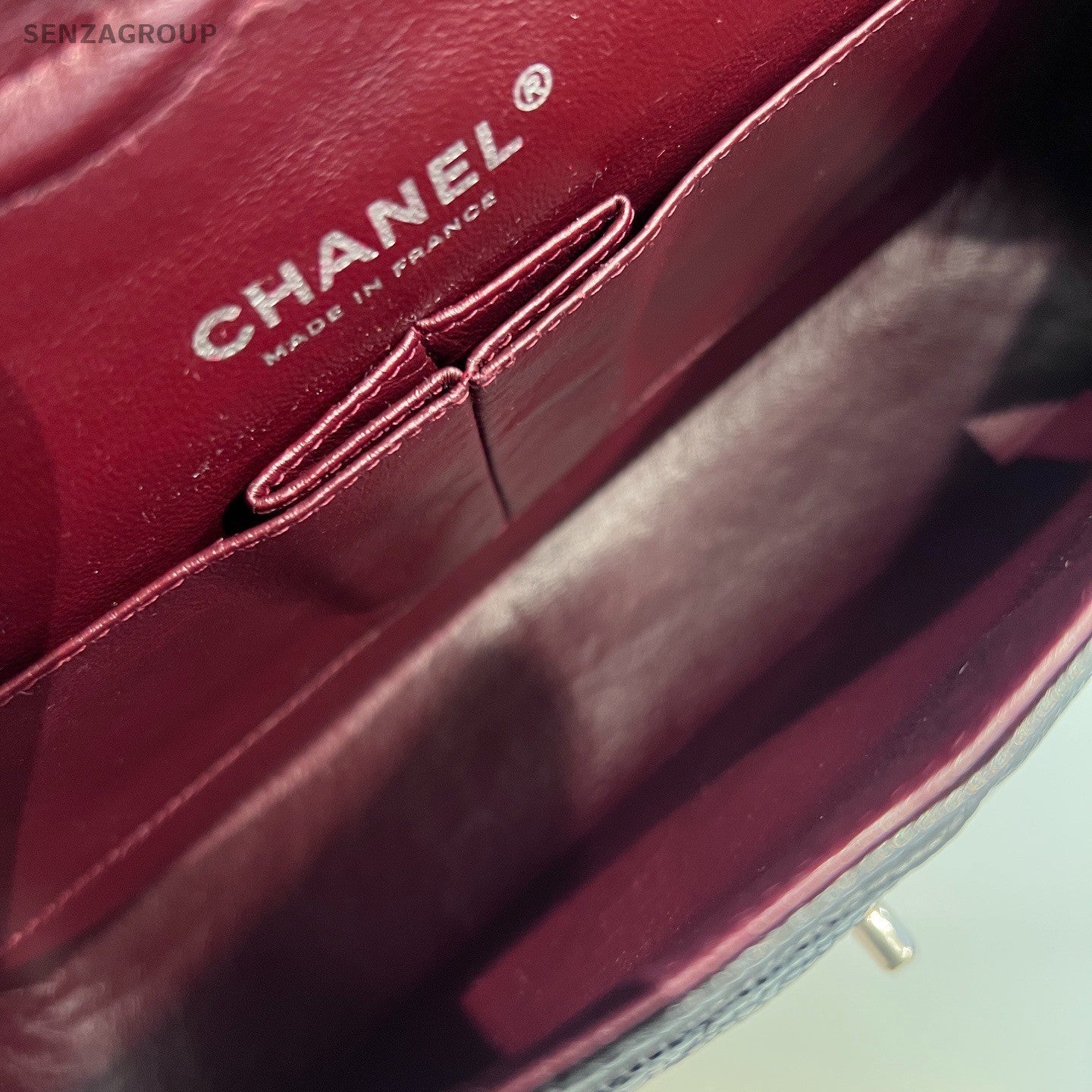 Chanel Classic Flap Calfskin MM Chain Shoulder Bag Black Silver Women Fashion