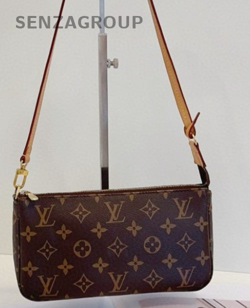 Louis Vuitton Pochette Accessories Monogram Shoulder Bag Brown Women Classic