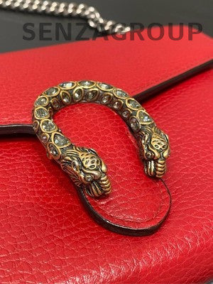 Gucci Dionysus Mini WOC Chain Crossbody Bag Red Silver Hardware Women's