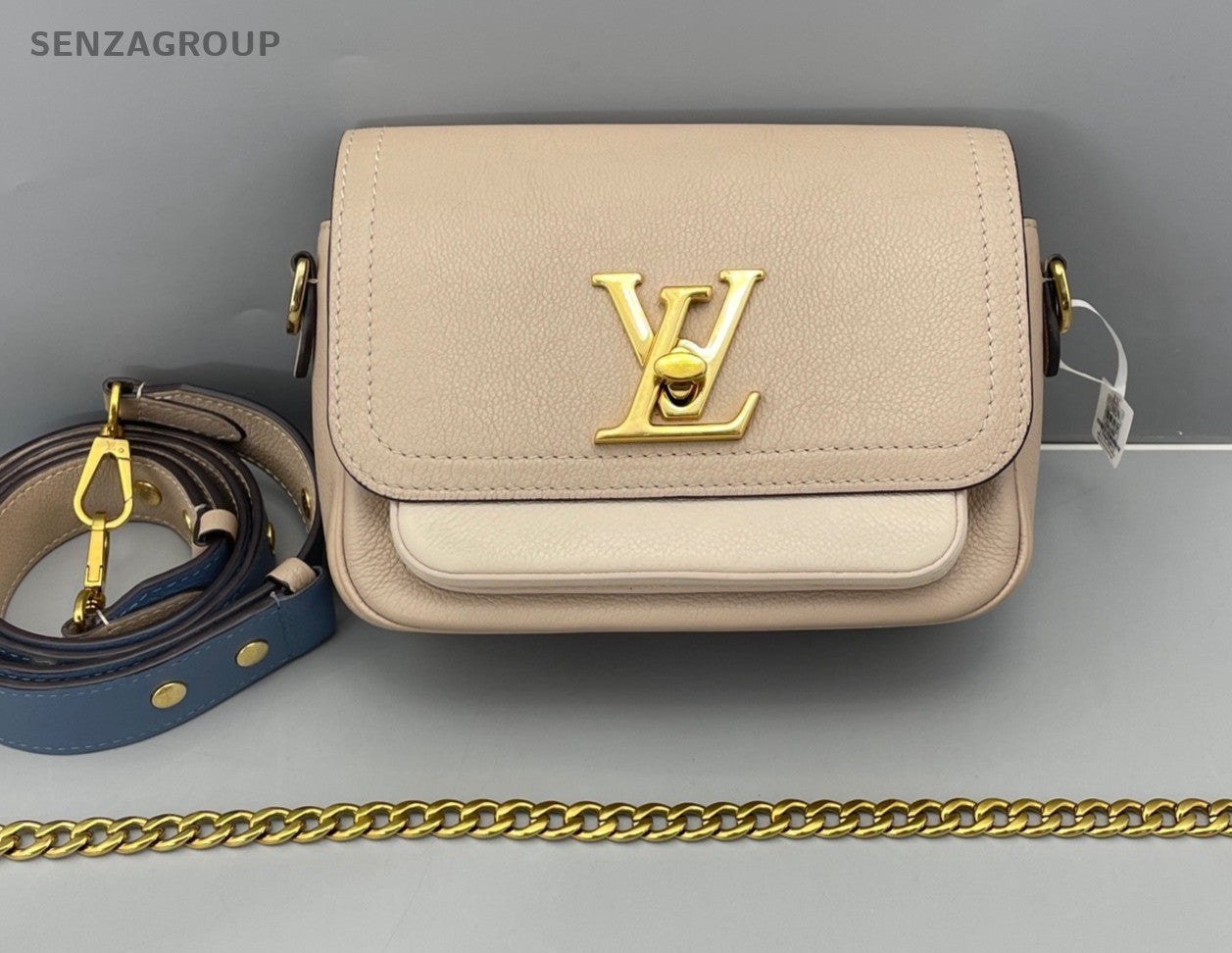 Louis Vuitton Lockme Chain Shoulder Bag Milky Tea Color Gold Women Classic