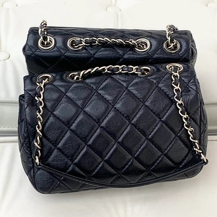 Chanel Classic Flap Mini Lambskin Shoulder Crossbody Bag Black Gold Women S