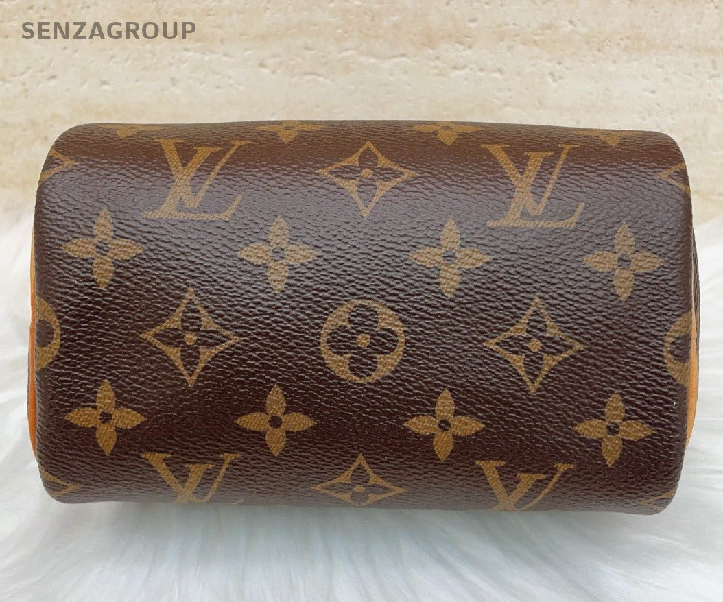 Louis Vuitton Speedy Nano Monogram 2Way Top Handle Bag Crossbody Brown Women