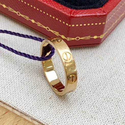 Cartier Love Small Ring Rose/Pink Gold 18k Wedding Band EU48/US4.5