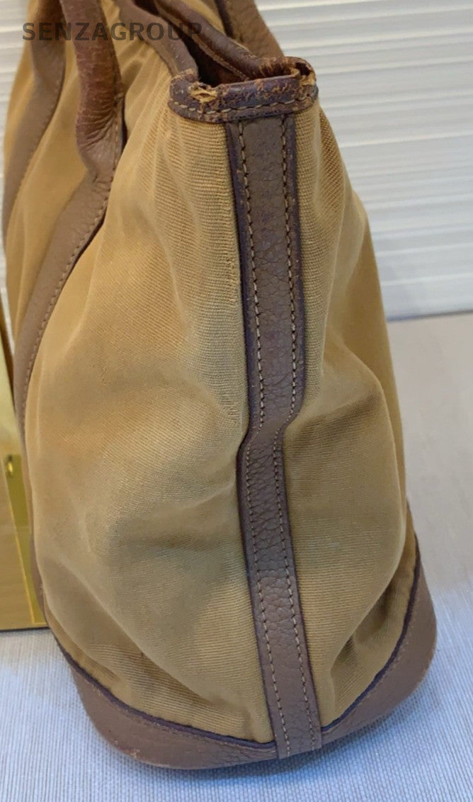 HERMES Garden Vintage Tote Shoulder Bag Brown Used Women Classic