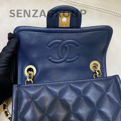 Chanel Navy Blue Quilted Chain Shoulder Bag Classic Women's Bag