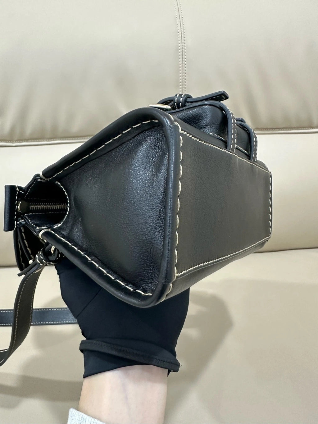 Chloe Edith Black Leather Shoulder Crossbody Handbag For Women