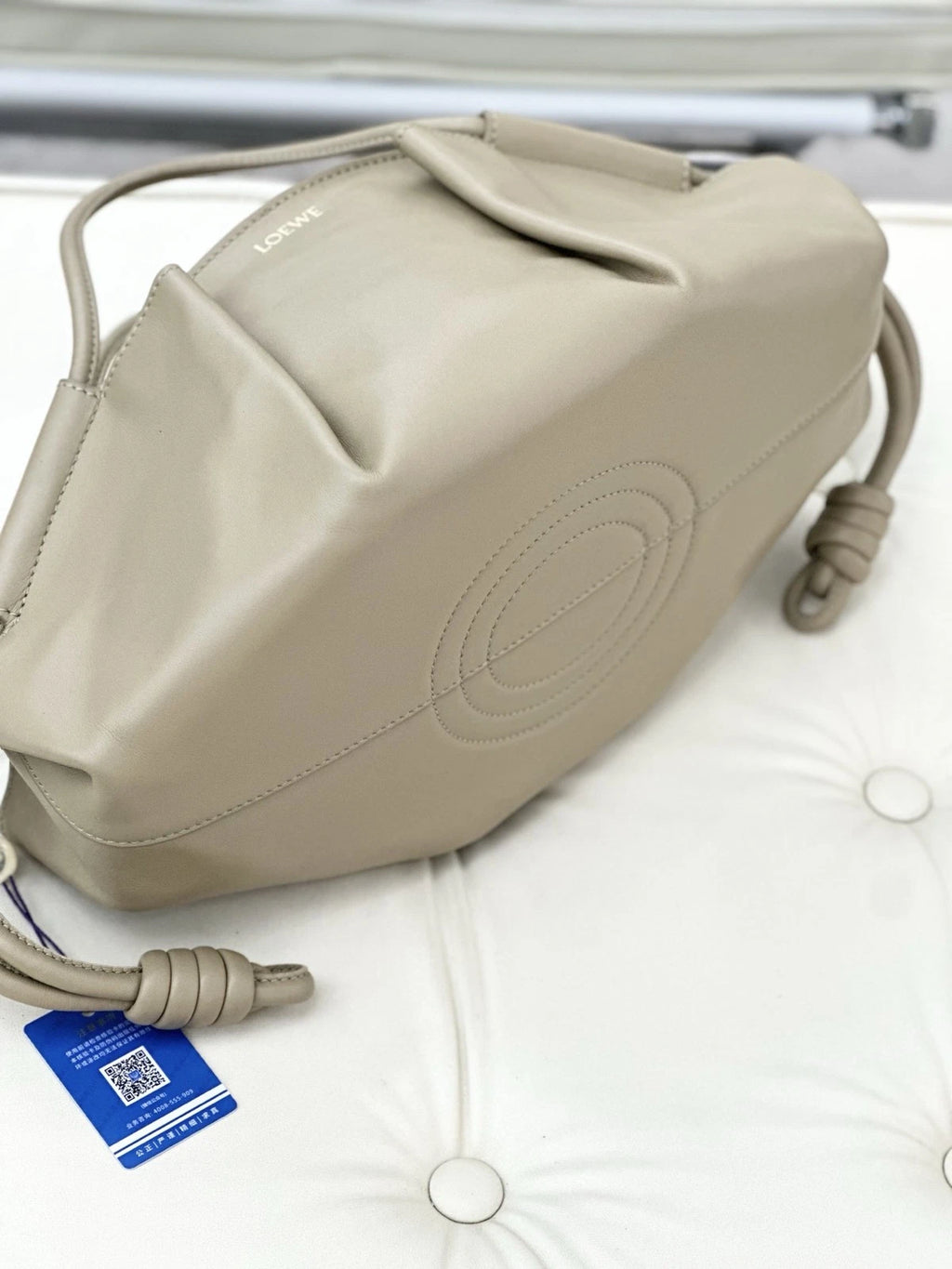 Loewe Paseo PM Calfskin Top Handle Crossbody Bag Beige Women Fashion S