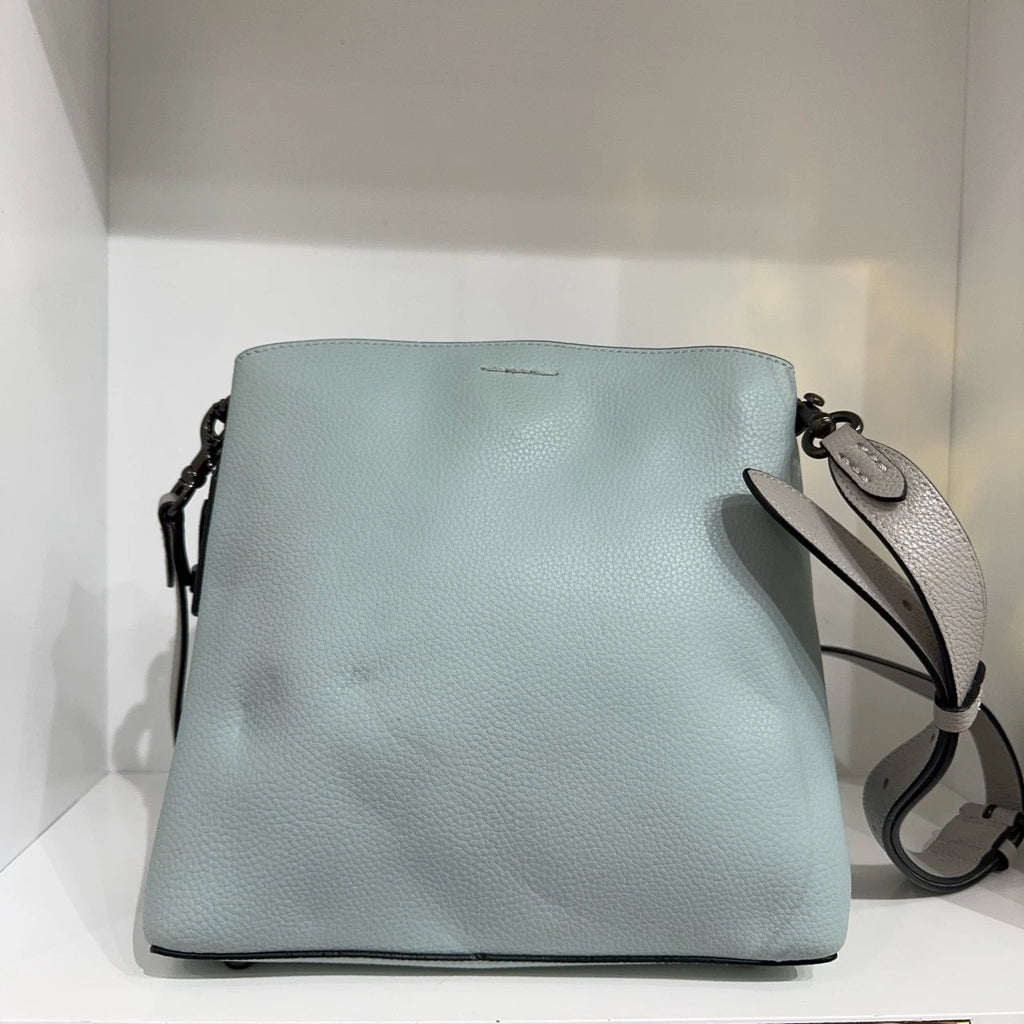 Coach Leather Solid Color Bucket Shoulder Crossbody Handbag For Women