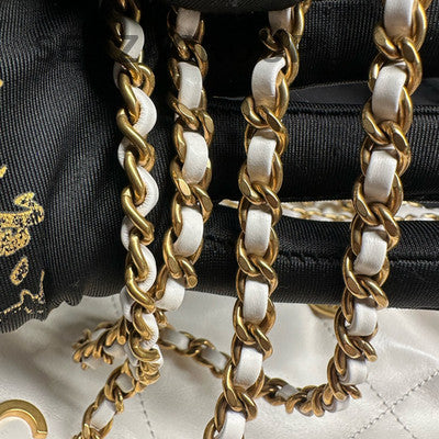 Chanel 22 Mini Bag White Gold Chain Shoulder Crossbody Women Classic