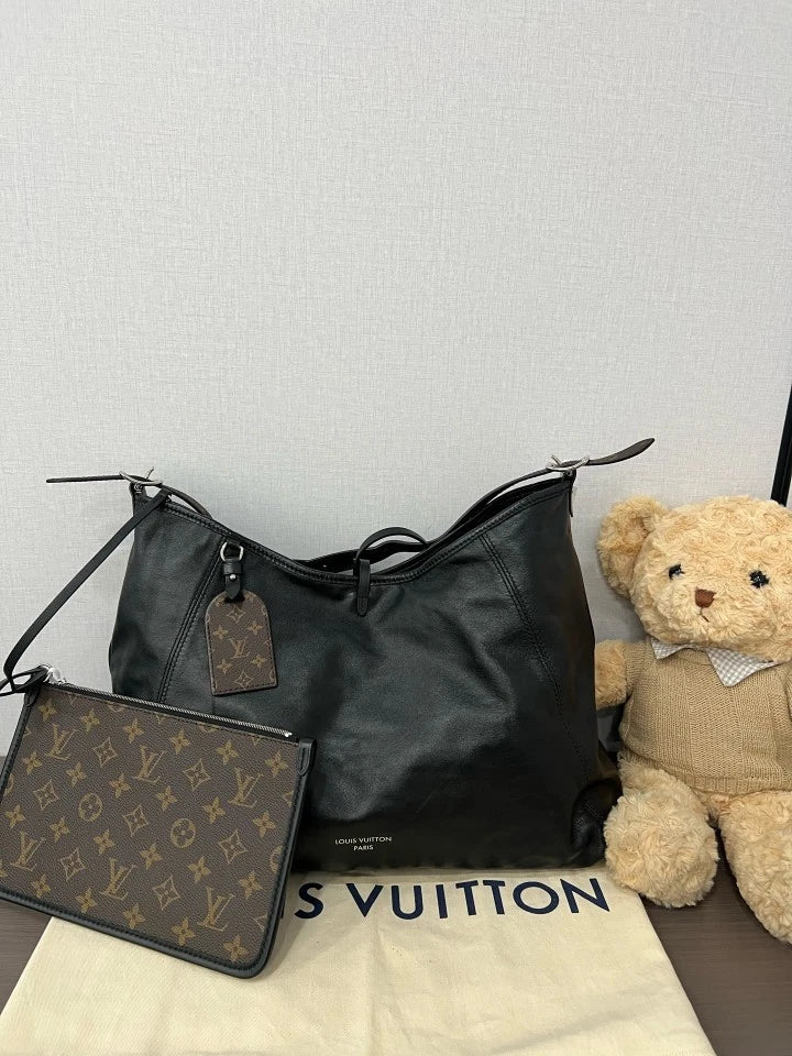 Louis Vuitton Black Carryall Tote Shoulder Bag For Women