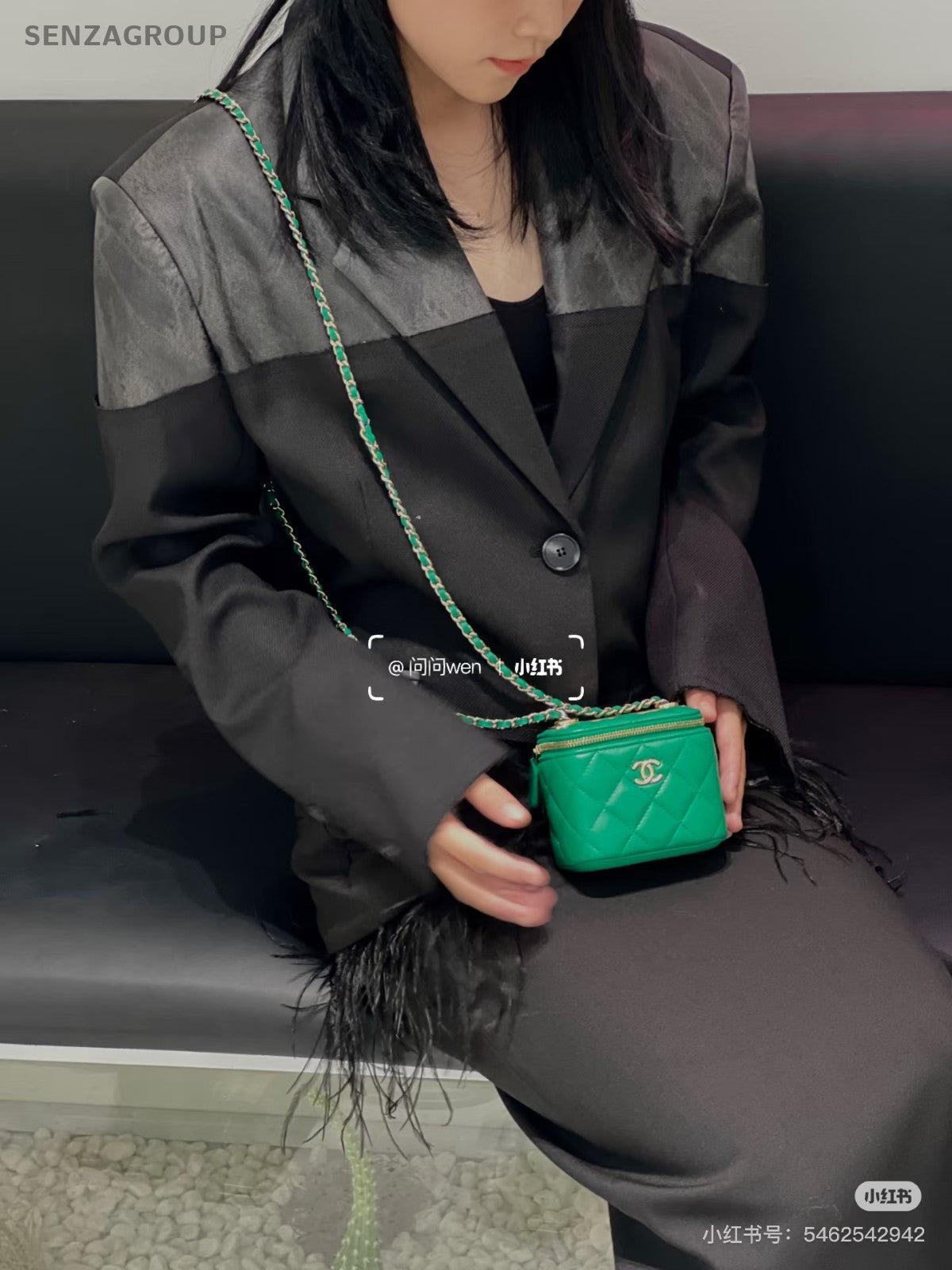 CHANEL Trendy Box mini Chain Shoulder bag Green Women Crossbody