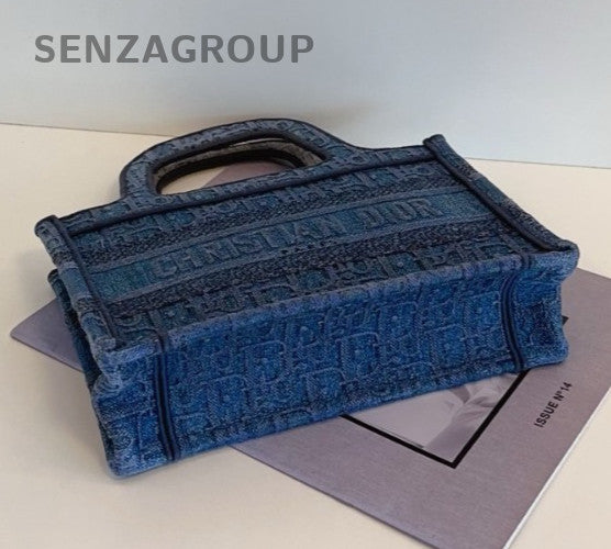 Christian Dior Book tote mini Denim Handbag Almost Brand NEW