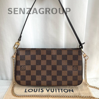 Louis Vuitton Damier Ebene Canvas Chain Shoulder Bag - Classic & Stylish
